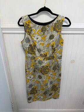 Liberty of London for Target Yellow and Gray Floral Sleeveless Midi Dress